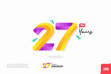 Number 27 logo icon design, 27th birthday logo number, anniversary 27