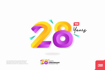 Number 28 logo icon design, 28th birthday logo number, anniversary 28