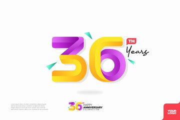 Number 36 logo icon design, 36th birthday logo number, anniversary 36