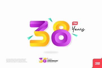 Number 38 logo icon design, 38th birthday logo number, anniversary 38