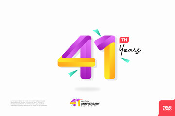 Number 41 logo icon design, 41st birthday logo number, anniversary 41
