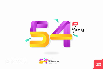 Number 54 logo icon design, 54th birthday logo number, anniversary 54