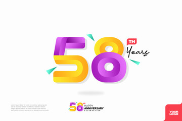 Number 58 logo icon design, 58th birthday logo number, anniversary 58
