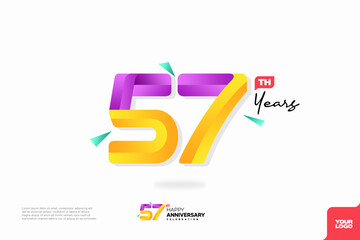 Number 57 logo icon design, 57th birthday logo number, anniversary 57