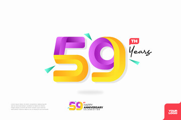 Number 59 logo icon design, 59th birthday logo number, anniversary 59