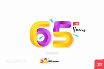 Number 65 logo icon design, 65th birthday logo number, anniversary 65