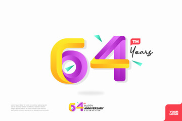 Number 64 logo icon design, 64th birthday logo number, anniversary 64