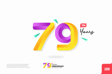 Number 79 logo icon design, 79th birthday logo number, anniversary 79