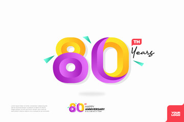 Number 80 logo icon design, 80th birthday logo number, anniversary 80