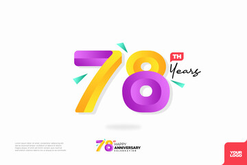 Number 78 logo icon design, 78th birthday logo number, anniversary 78
