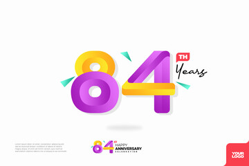Number 84 logo icon design, 84th birthday logo number, anniversary 84