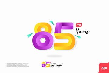 Number 85 logo icon design, 85th birthday logo number, anniversary 85