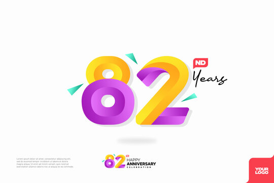 Number 82 logo icon design, 82nd birthday logo number, anniversary 82
