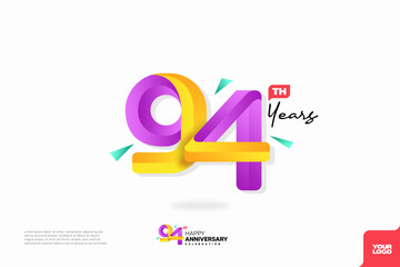 Number 94 logo icon design, 94th birthday logo number, anniversary 94