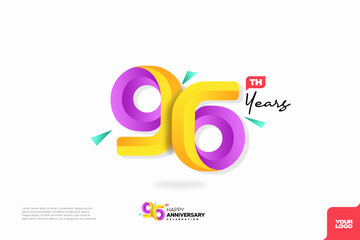 Number 96 logo icon design, 96th birthday logo number, anniversary 96