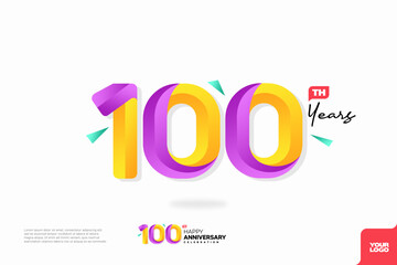 Number 100 logo icon design, 100th birthday logo number, anniversary 100