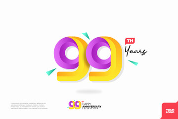 Number 99 logo icon design, 99th birthday logo number, anniversary 99