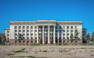 House of Trade Unions building in Odessa, Ukraine