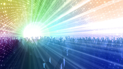 Dance Party Disco Club audience spectators Lights Glitter Background
