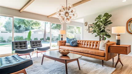 Generative AI, Mid-Century Modern Living Room