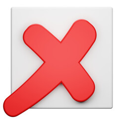 Obraz premium 3d render of red cross mark