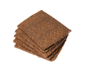 Black Bread Slices Isolated, Brown Organic Cereal Bread Pieces, Sliced Black Loaf Slices, Rye Bread