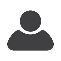 profile icon, avatar icon, user icon, person icon outline black and white on transparent background