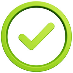 check mark green button 3d illustration