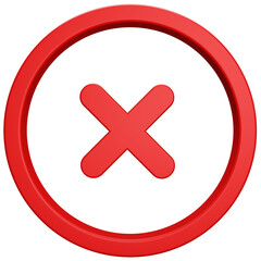 cross red button 3d illustration