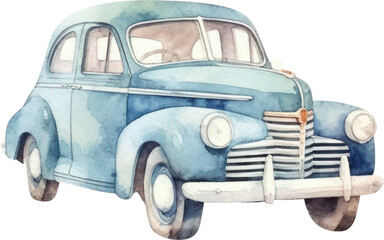 Obraz na płótnie Canvas Vintage Car Watercolor. Generative AI