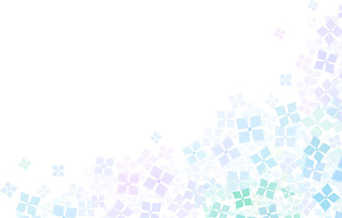 ブルーのアジサイの花のフレーム背景