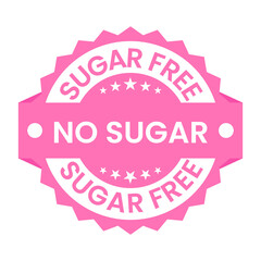 Sugar Free Icon, Sugar Free Badge, No Sugar Emblem, Stamp, Seal, Label, Logo, Diabetic Food Symbol Transparent Background For Product Packaging Design