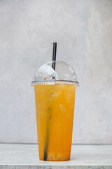 summer lemonade in the plastic cups