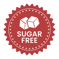 Sugar Free Icon, Sugar Free Badge, No Sugar Emblem, Stamp, Seal, Label, Logo, Diabetic Food Symbol Transparent Background For Product Packaging Design