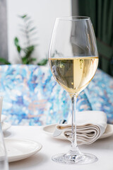 white wine in the restaurant