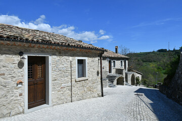 A narrow street in Borgotufi, an ancient restored rural village in the center of Molise, Italy.