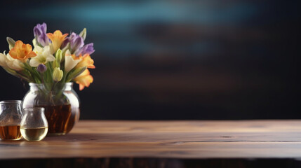 Celebration flowers mock up flatlay for Mother's Day, birthday, present, Valentine's Day, New Year