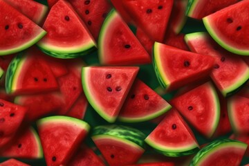 Watermelon Slices Seamless Texture Pattern Tiled Repeatable Tessellation Background Image