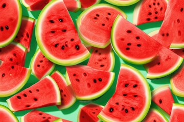 Watermelon Slices Seamless Texture Pattern Tiled Repeatable Tessellation Background Image