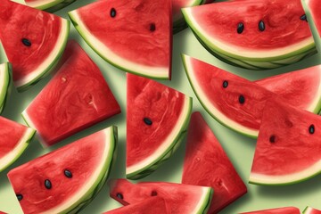 Watermelon Slices Seamless Texture Pattern Tiled Repeatable Tessellation Background Image