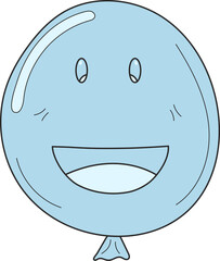 Cute balloon isolated on transparent background.