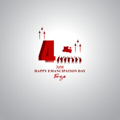 Vector illustration for Happy Emancipation Day Tonga 4 June