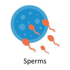 Sperms vector Flat Icon Design illustration. Medical and Healthcare Symbol on White background EPS 10 File