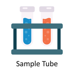 Sample Tube vector Flat Icon Design illustration. Medical and Healthcare Symbol on White background EPS 10 File