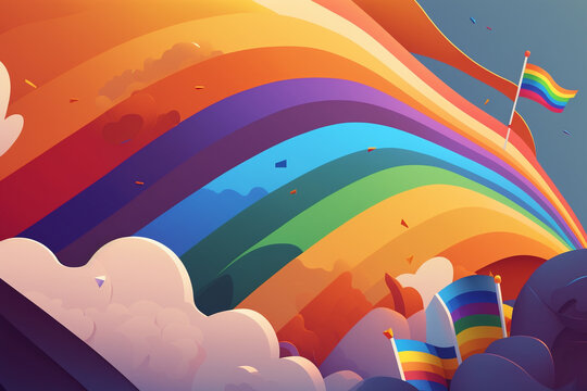 Rainbow background, gay pride, LGBTQ themed multiple colors with blurred lines, striped, pattern background.