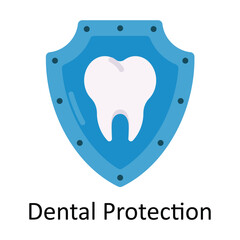 Dental Protection vector Flat Icon Design illustration. Medical and Healthcare Symbol on White background EPS 10 File
