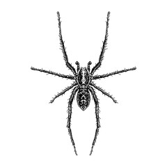 Giant House Spider hand drawing vector isolated on background.