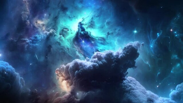 Beautiful nebula in space - stars - galaxy - cosmos - Concept Art
