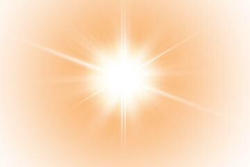 Obraz premium Sun rays on a transparent background