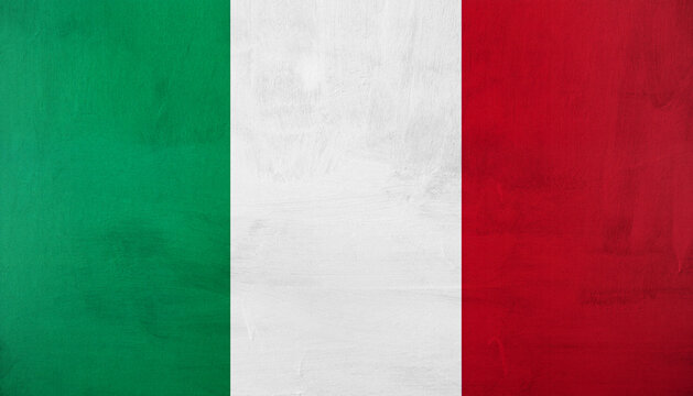 Italy, italian flag on concrete textured background